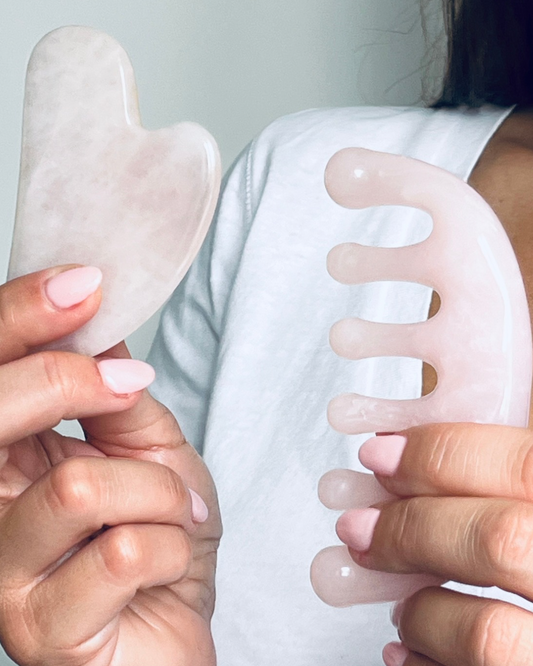 Rose Quartz Gua Sha & Massage Comb Bundle